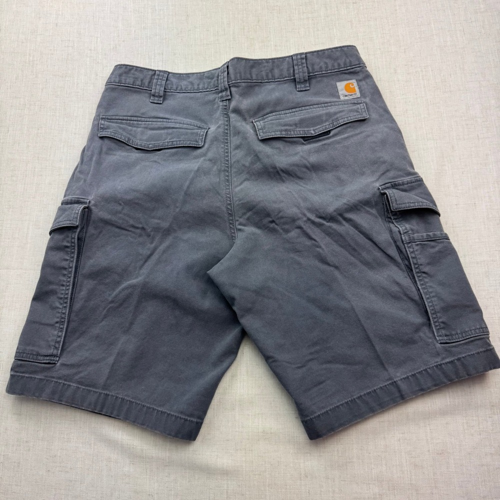 Carhartt Rugged Flex Relaxed Fit Canvas Cargo Work Shorts Gray Mens Sz 36 EUC - Picture 8 of 10